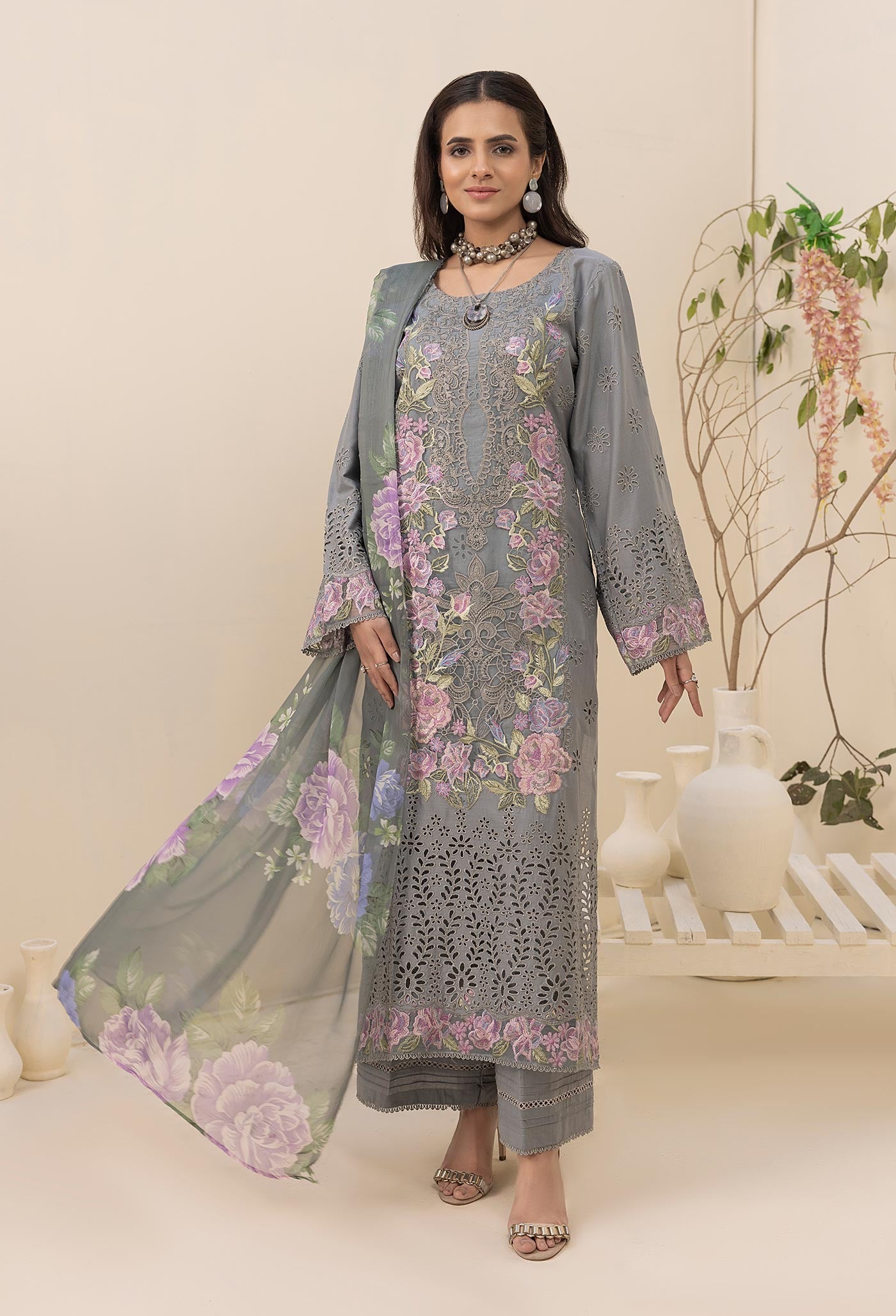 Adan Libas Zaria Unstitched Chikankari Lawn `ZARIA 6