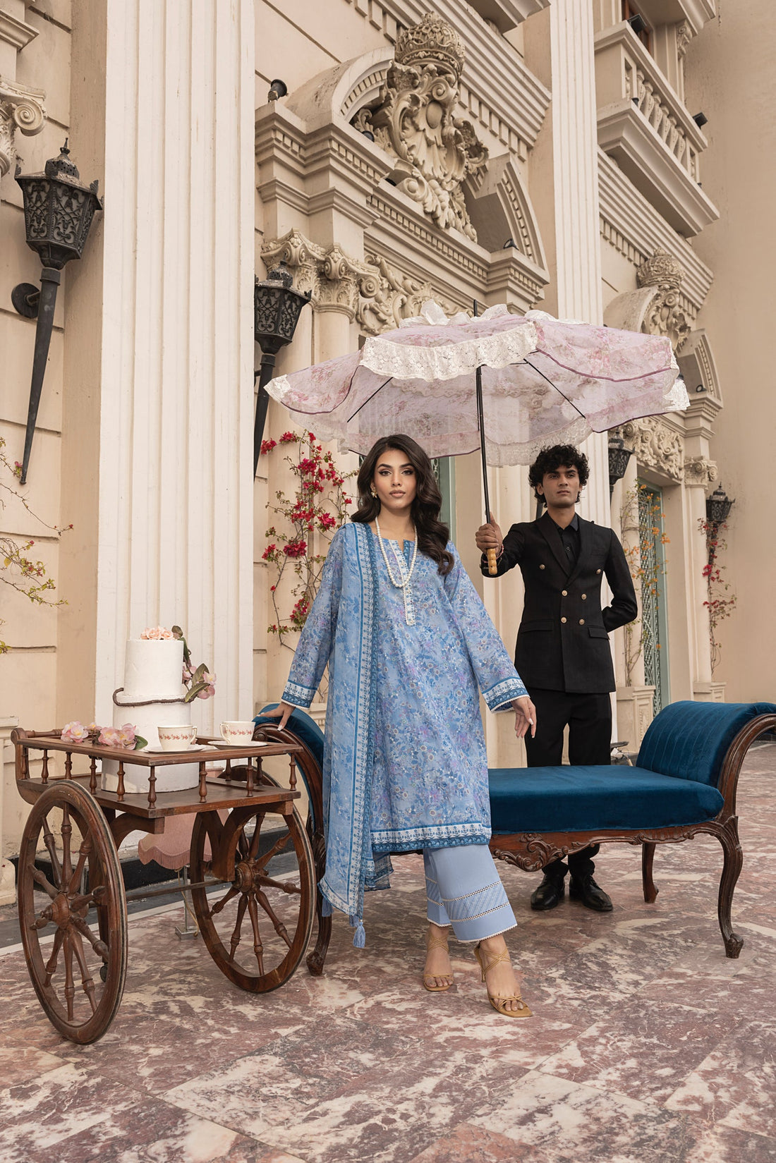 Lakhany Komal LG-MM-0303 03 Piece Unstitched Printed With Printed Chiffon Dupatta