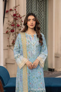 Lakhany Komal LG-MM-0307 03 Piece Unstitched Printed With Printed Chiffon Dupatta