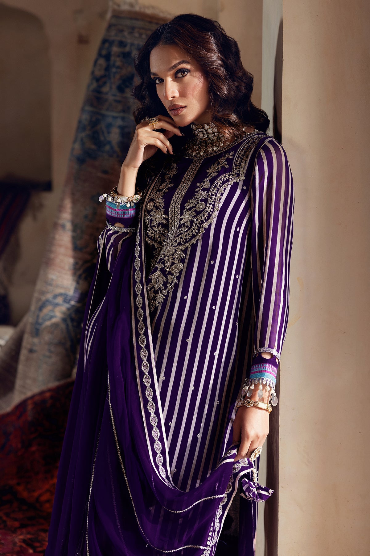 Charizma Vasal V3 2025 3-PC Unstitched Luxury Chiffon Collection VSL5-21