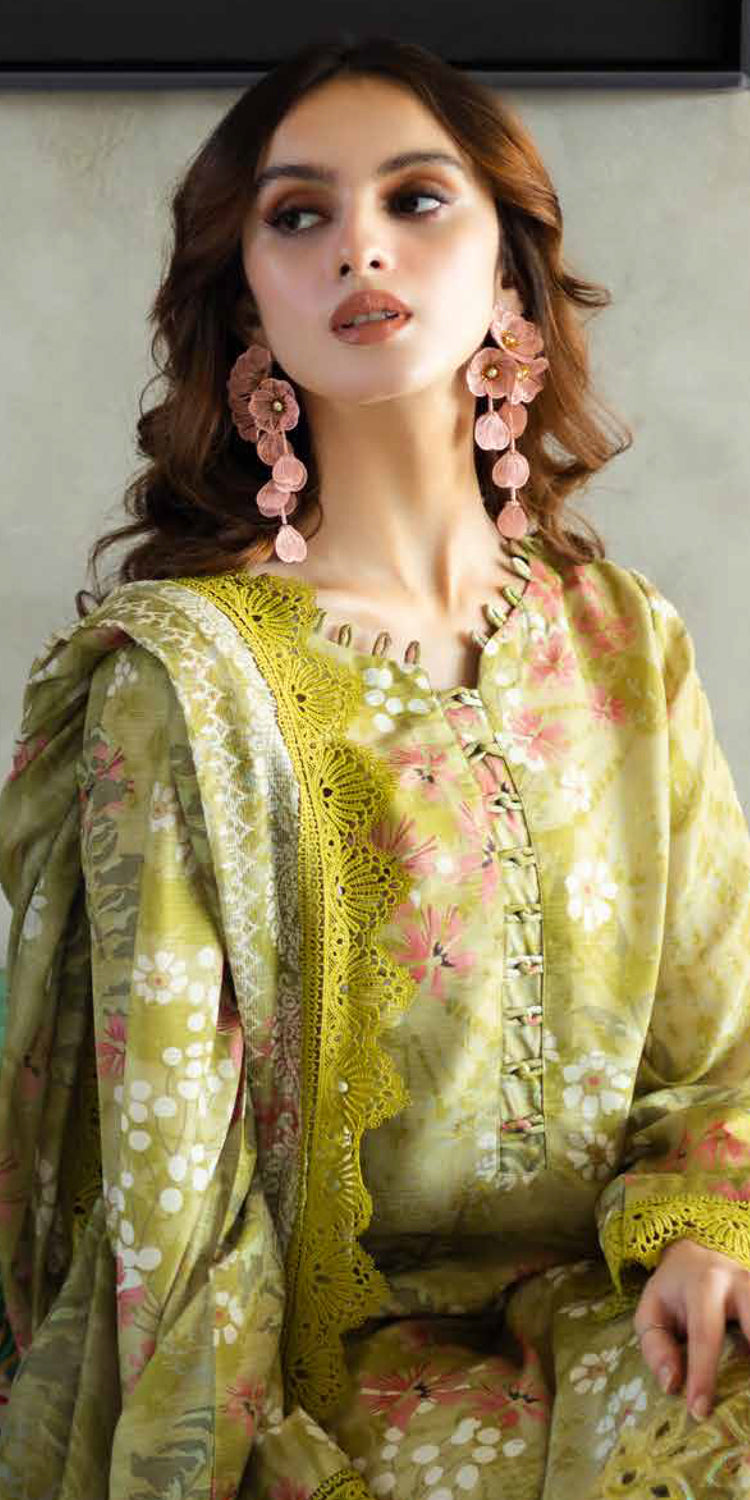 Aafreen Riaz Arts AF-162 Embroidered Lawn Doria Collection With Jacquard Monark Dupatta