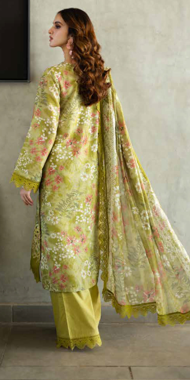 Aafreen Riaz Arts AF-162 Embroidered Lawn Doria Collection With Jacquard Monark Dupatta