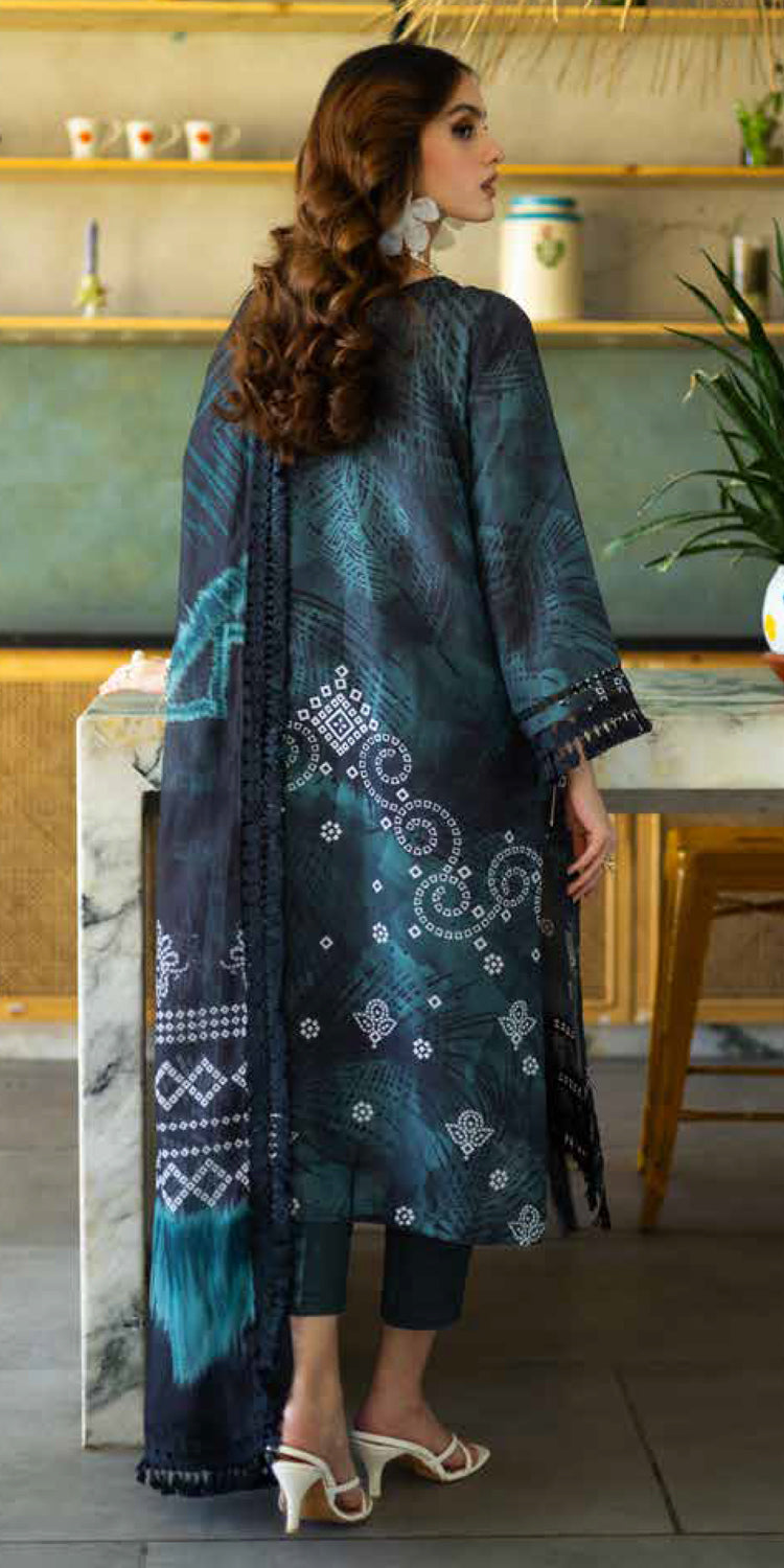 Aafreen Riaz Arts AF-161Embroidered Lawn Doria Collection With Jacquard Monark Dupatta