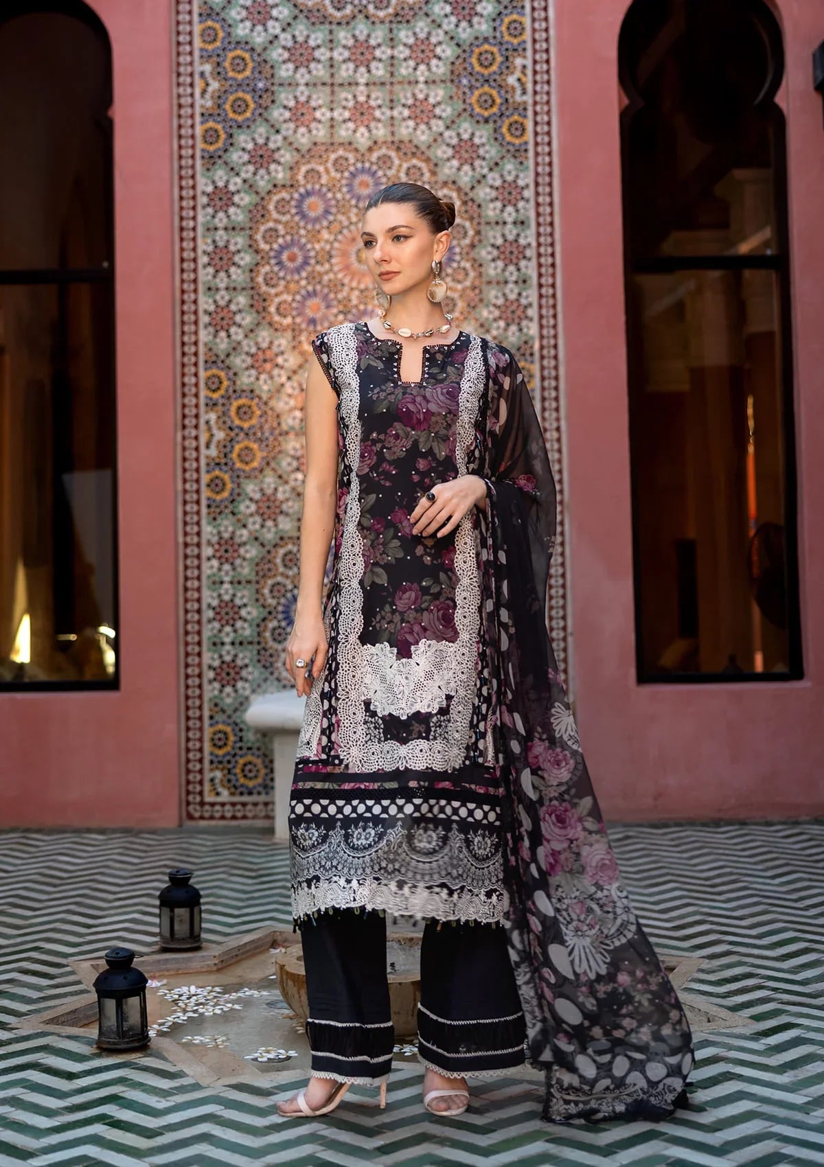 ELAF SIGNATURE COLLECTION 2025 ETS-02B PROM NIGHT - EMBROIDERED LAWN COLLECTION