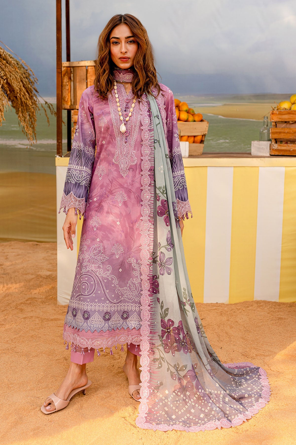 Nureh Gardenia NSG-180 Embroidered Lawn Collection With Embroidered Chiffon Dupatta