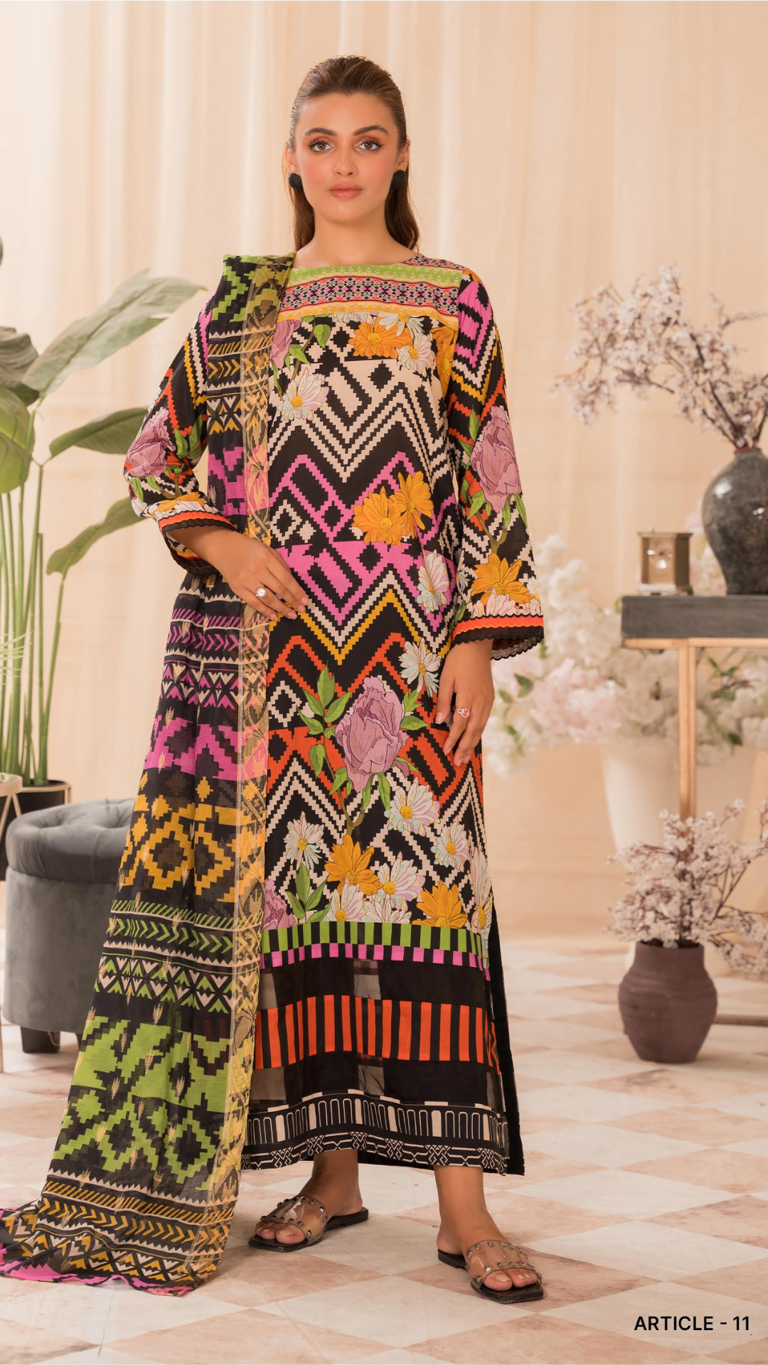 Guljee Popinn Floral Prints Article 11 Unstitched 3 Piece Lawn 24