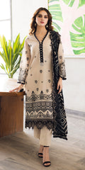 Aafreen Riaz Arts AF - 160Embroidered Lawn Doria Collection With Jacquard Monark Dupatta