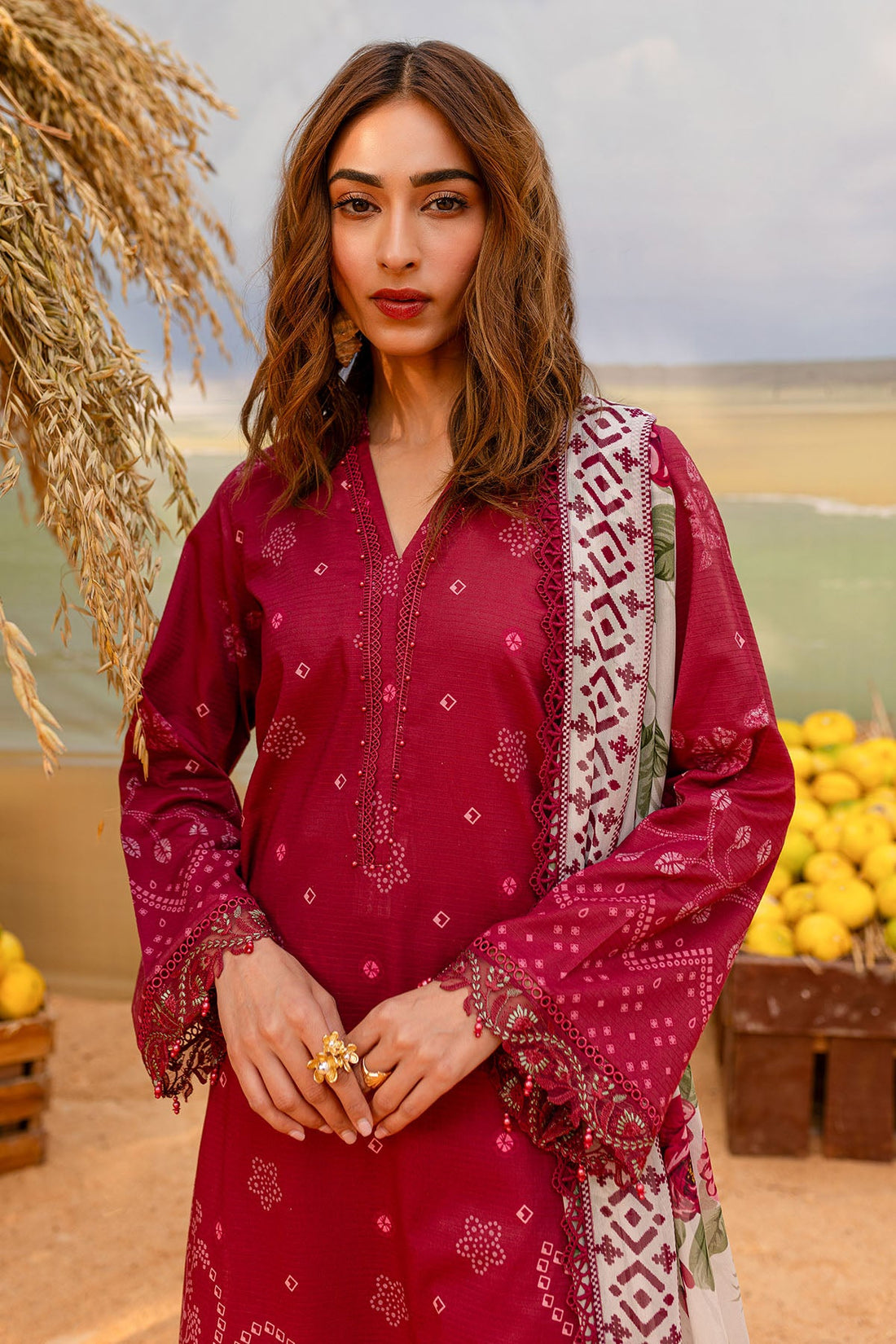 Nureh Gardenia NSG-181 Embroidered Lawn Collection With Embroidered Chiffon Dupatta