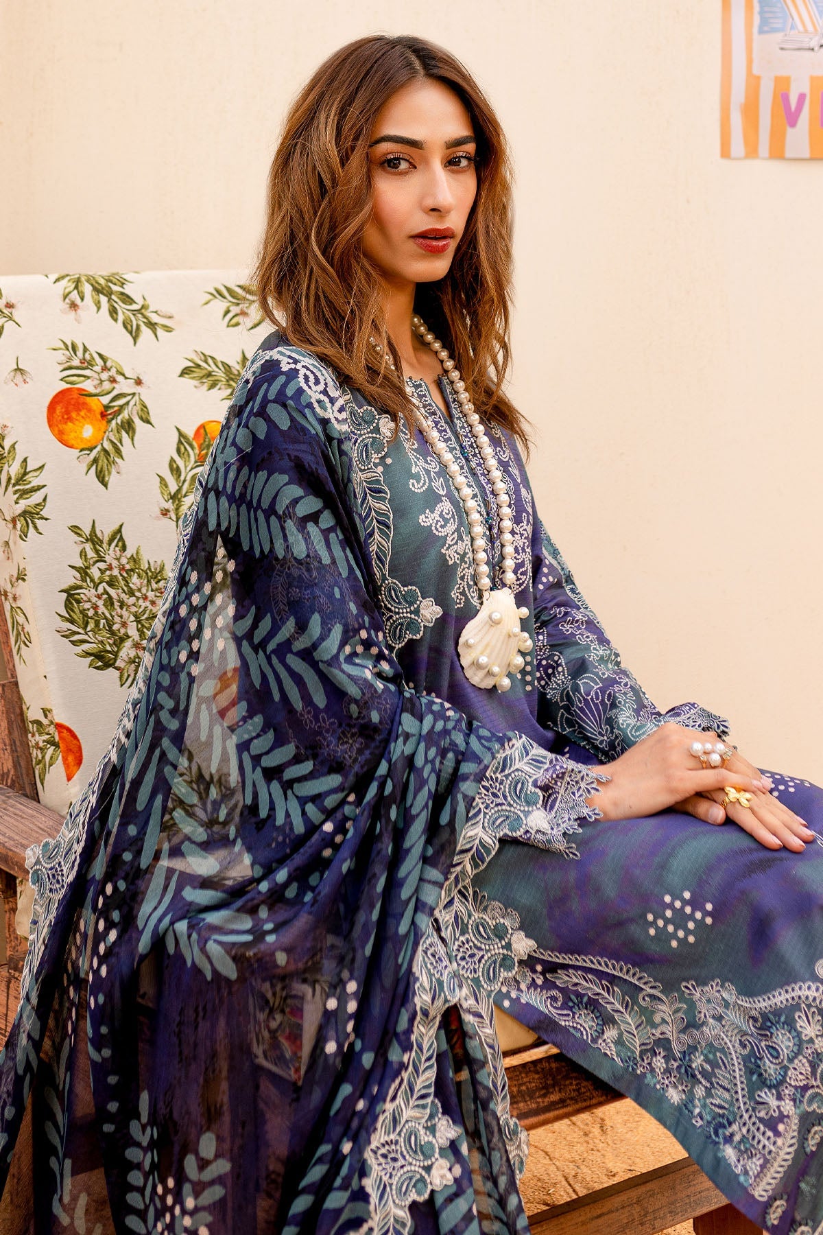 Nureh Gardenia NSG-186 Embroidered Lawn Collection With Embroidered Chiffon Dupatta