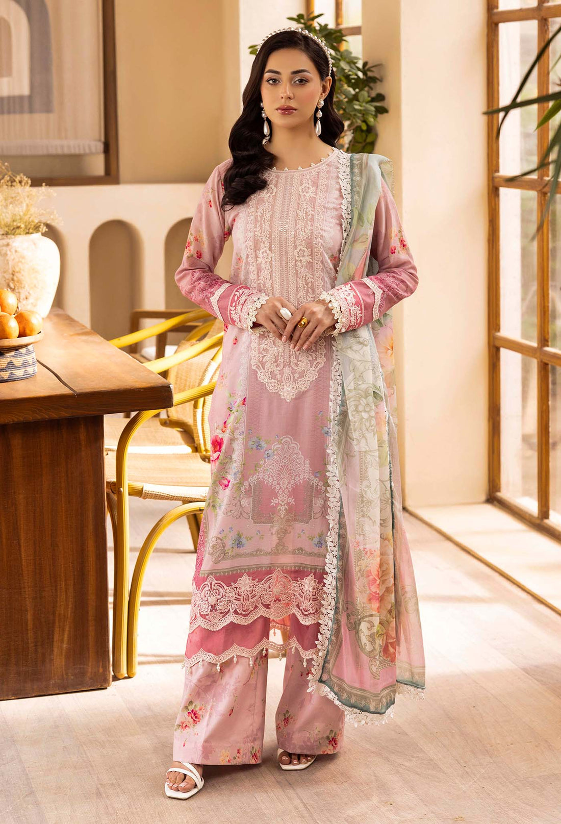 Adan's Libas Chantelle Print Lawn with Pure Bamberg Chiffon Dupatta 2025 CHANTELLE 99957 Design 08