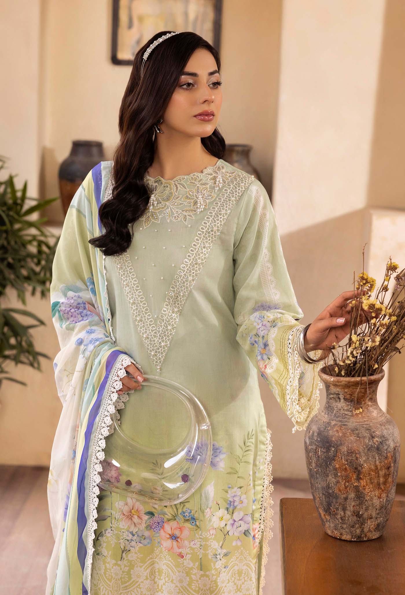 Adan's Libas Chantelle Print Lawn with Pure Bamberg Chiffon Dupatta 2025 CHANTELLE 99956 Design 07