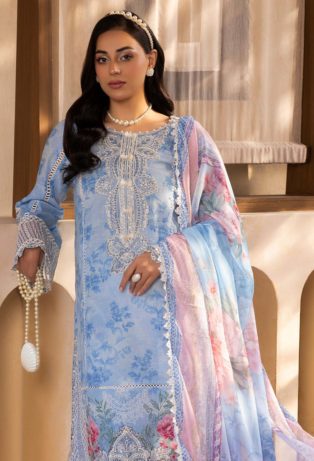 Adan's Libas Chantelle Print Lawn with Pure Bamberg Chiffon Dupatta 2025 CHANTELLE 99955 Design 05