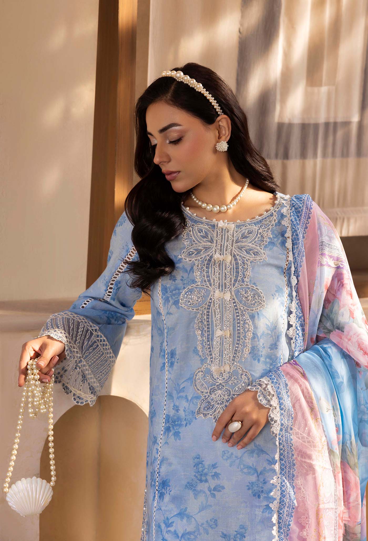 Adan's Libas Chantelle Print Lawn with Pure Bamberg Chiffon Dupatta 2025 CHANTELLE 99955 Design 05