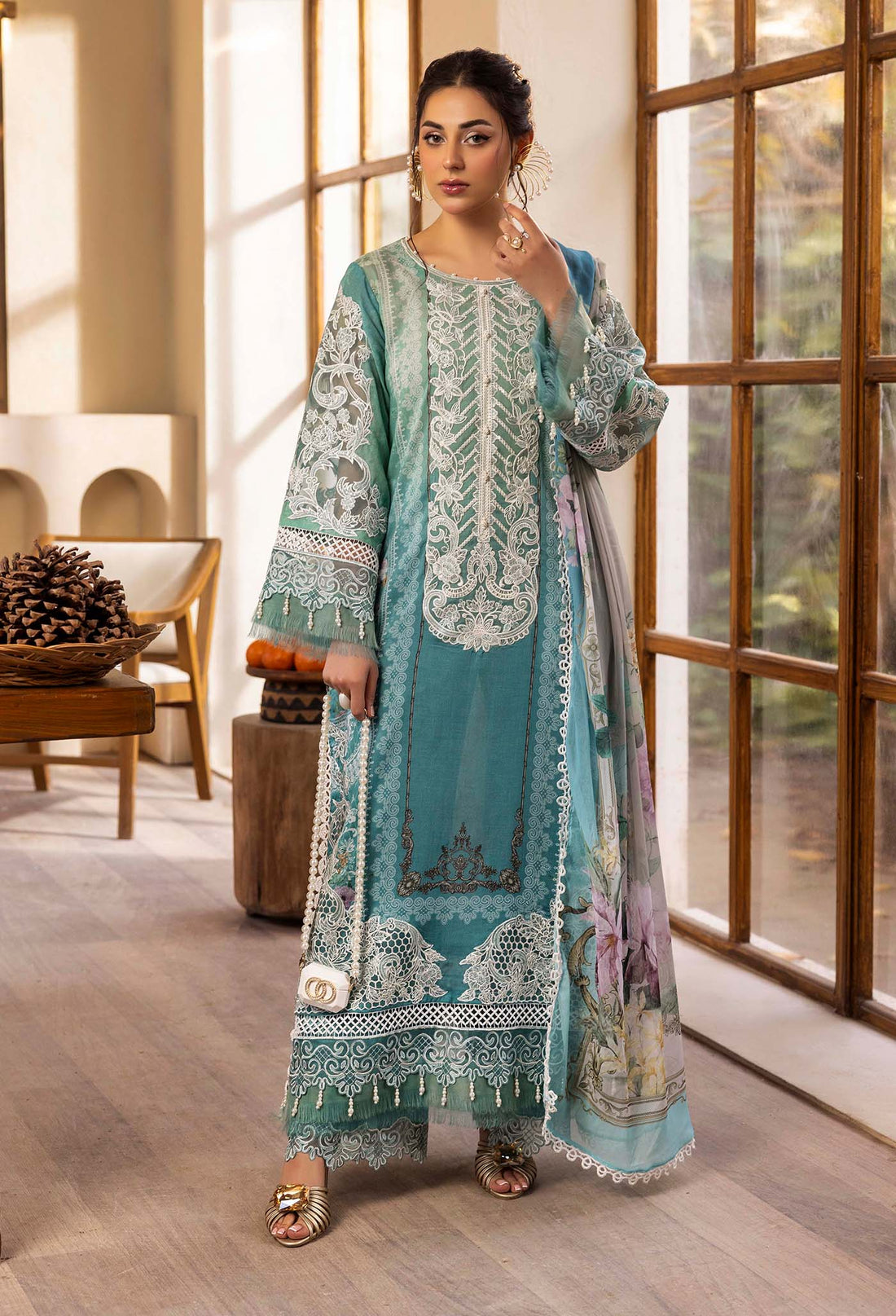 Adan's Libas Chantelle Print Lawn with Pure Bamberg Chiffon Dupatta 2025 CHANTELLE 99954 Design 06