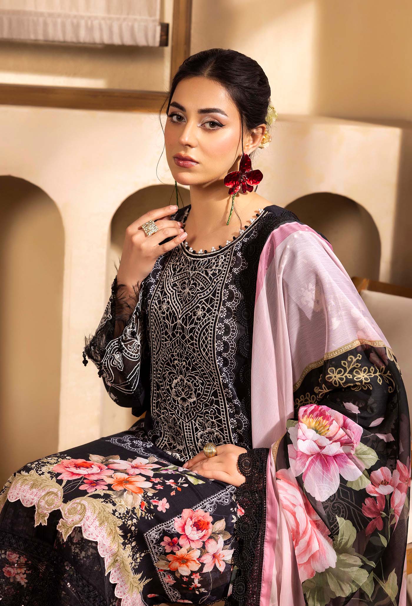 Adan's Libas Chantelle Print Lawn with Pure Bamberg Chiffon Dupatta 2025 CHANTELLE 99951 Design 02