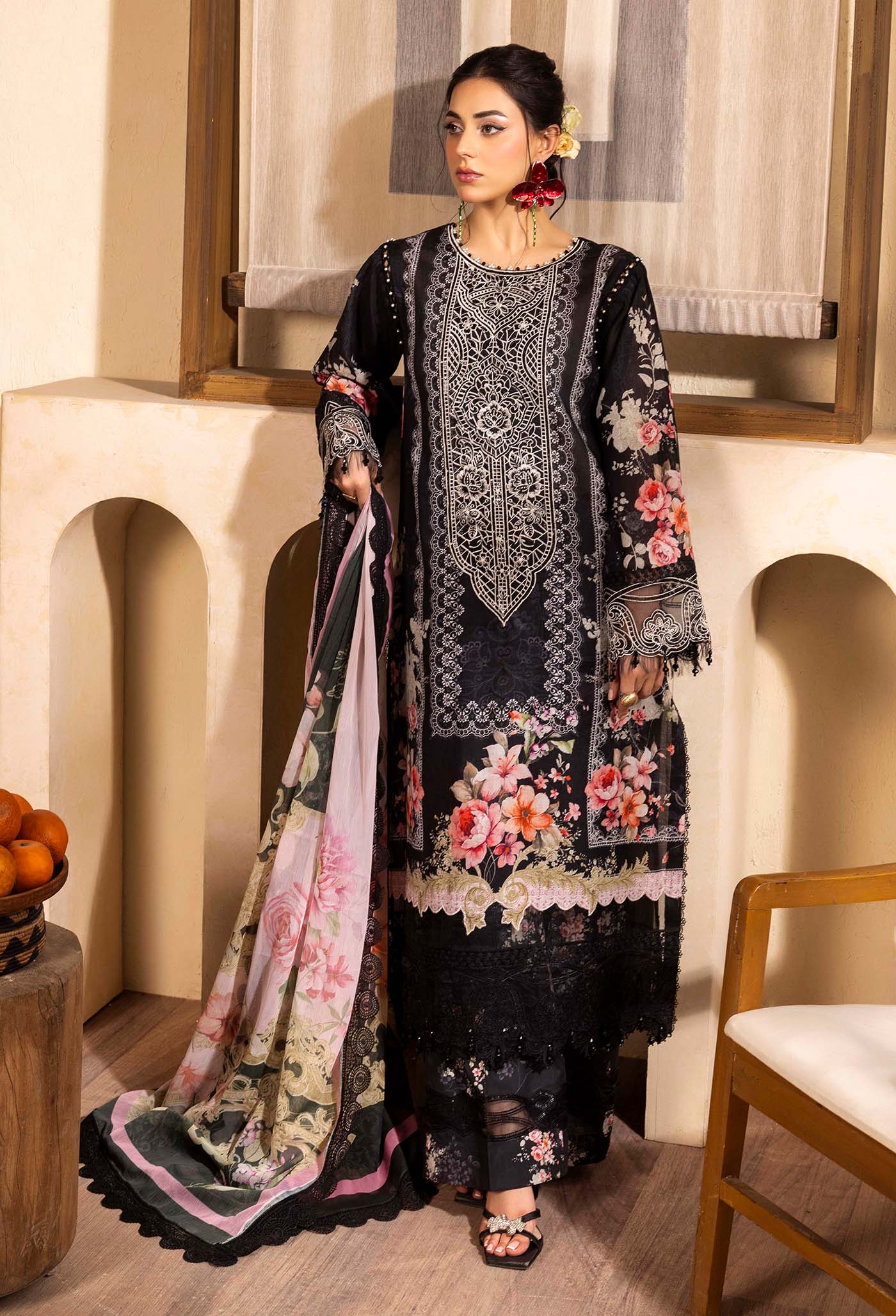 Adan's Libas Chantelle Print Lawn with Pure Bamberg Chiffon Dupatta 2025 CHANTELLE 99951 Design 02