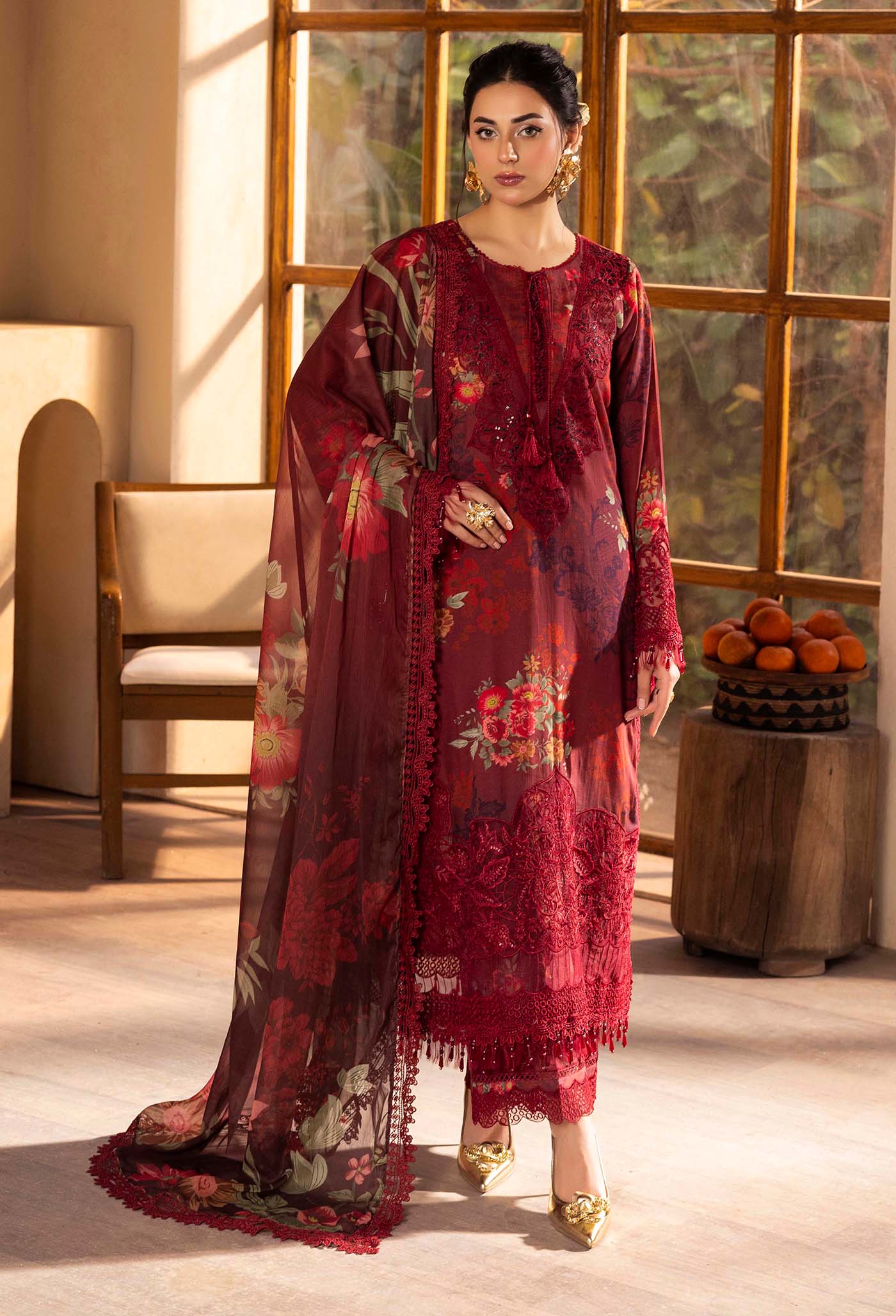 Adan's Libas Chantelle Print Lawn with Pure Bamberg Chiffon Dupatta 2025 CHANTELLE 99950 Design 01