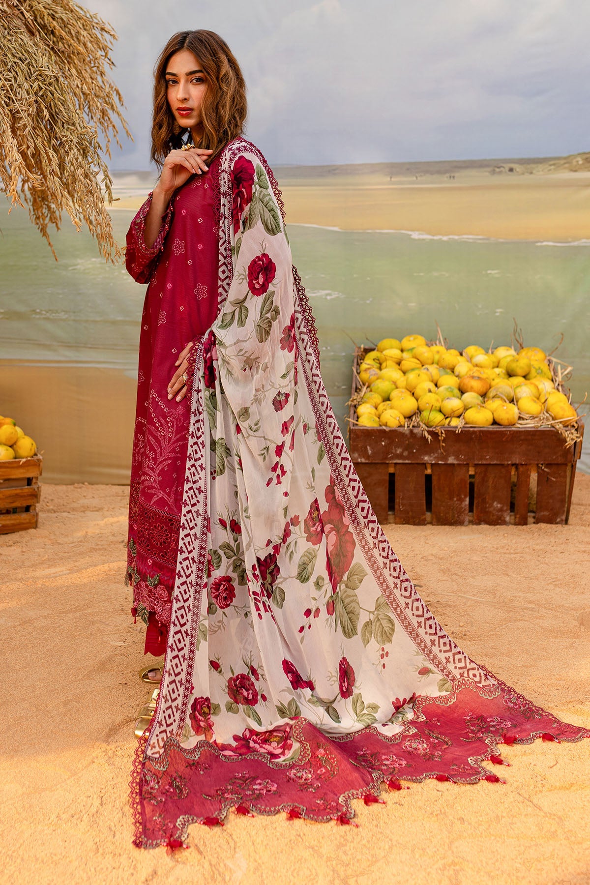 Nureh Gardenia NSG-181 Embroidered Lawn Collection With Embroidered Chiffon Dupatta