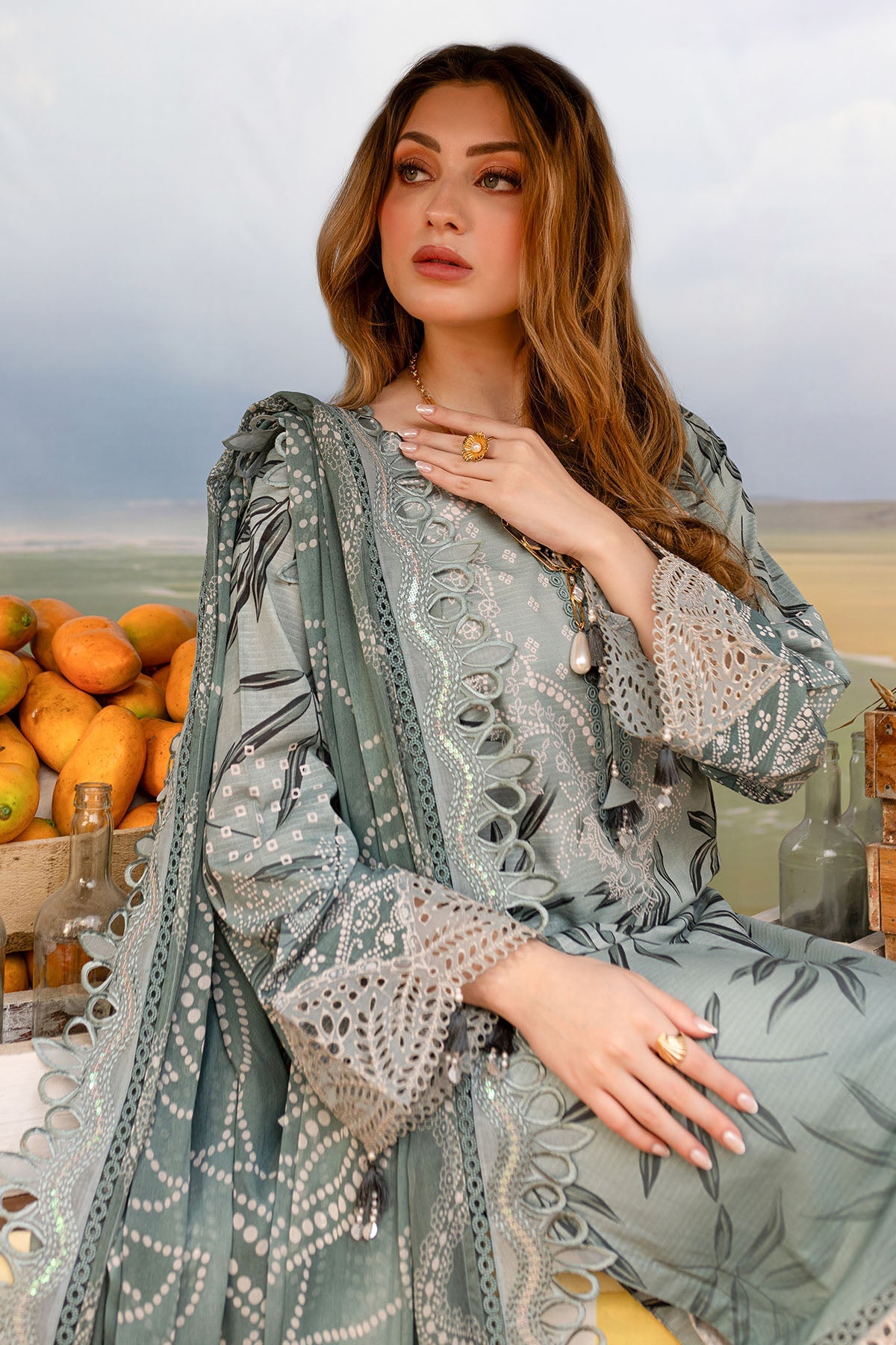 Nureh Gardenia NSG-179 Embroidered Lawn Collection With Embroidered Chiffon Dupatta