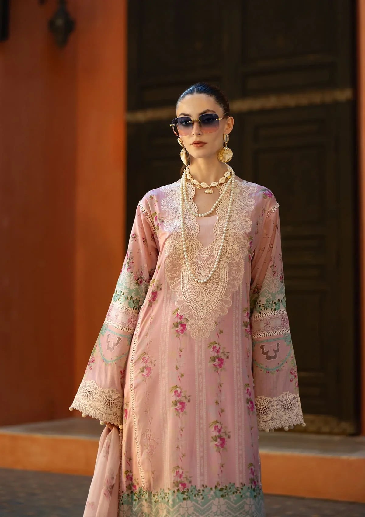 ELAF SIGNATURE COLLECTION 2025 ETS-01B PINK PETAL - EMBROIDERED LAWN COLLECTION