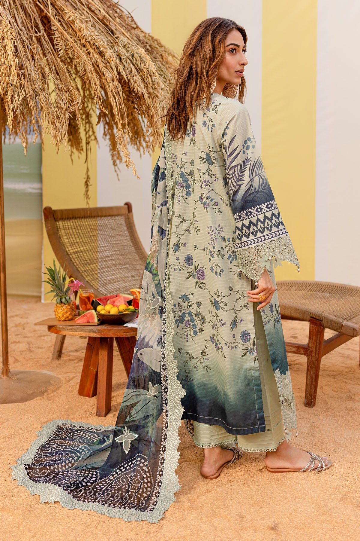 Nureh Gardenia NSG-183 Embroidered Lawn Collection With Embroidered Chiffon Dupatta