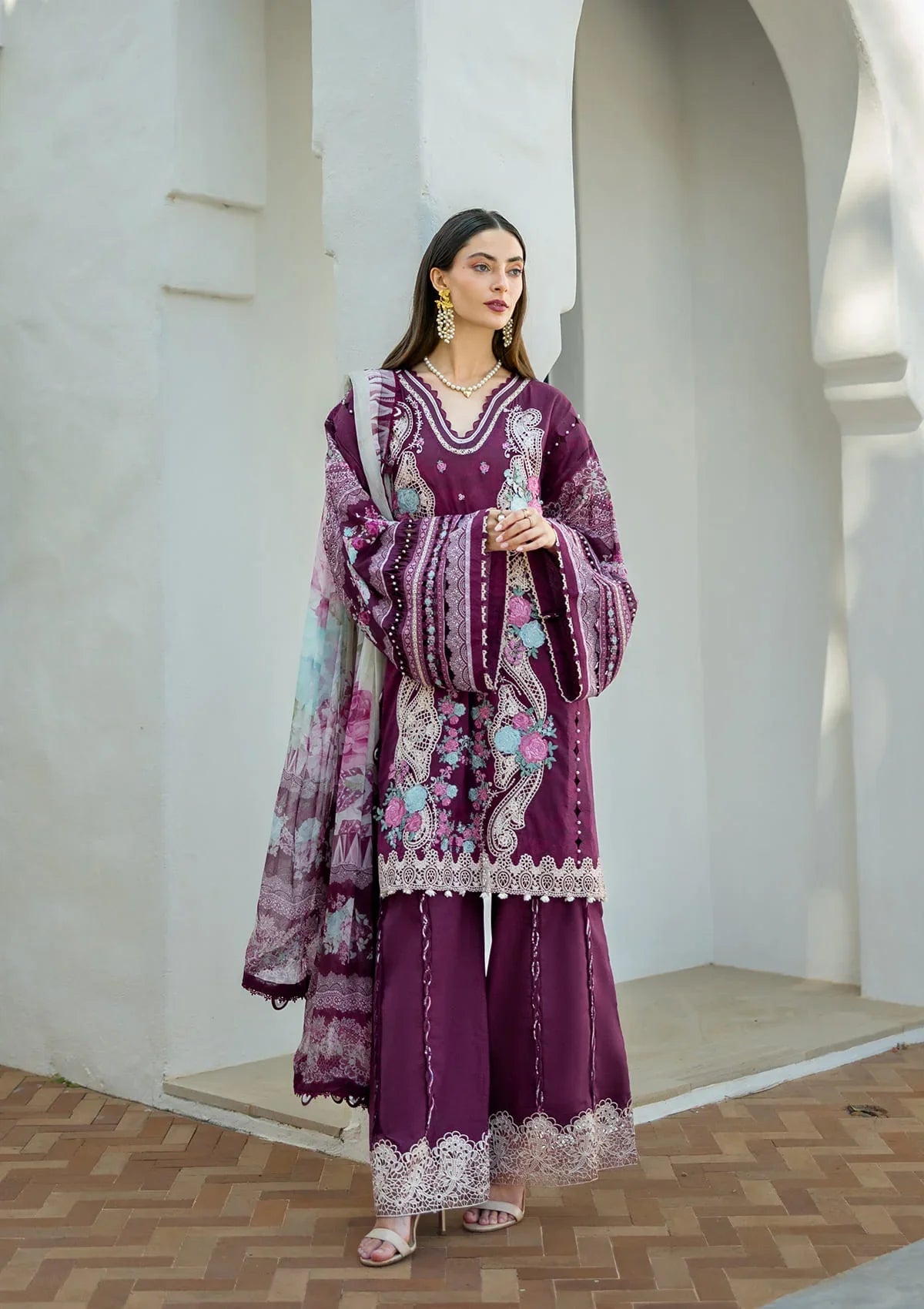 ELAF SIGNATURE COLLECTION 2025 ETS-06B AZOTIC - EMBROIDERED LAWN COLLECTION