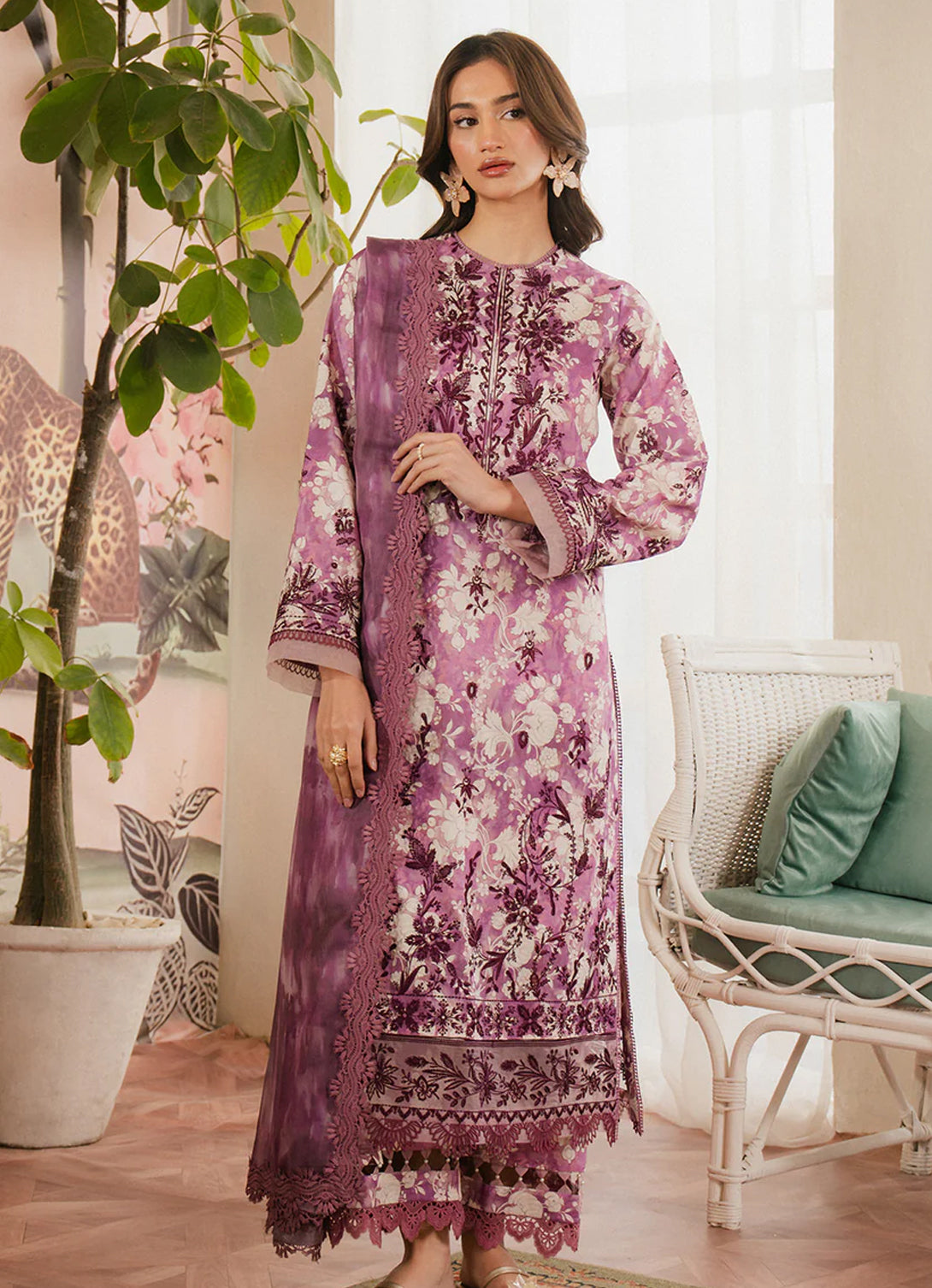 Ayzel By Afrozeh - Armelia Printed Lawn'25 - Ren