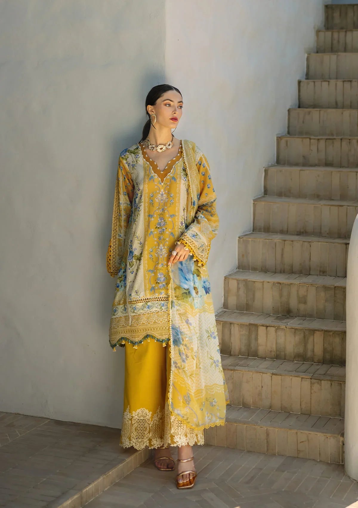 ELAF SIGNATURE COLLECTION 2025 ETS-03B SUNGLOW - EMBROIDERED LAWN COLLECTION