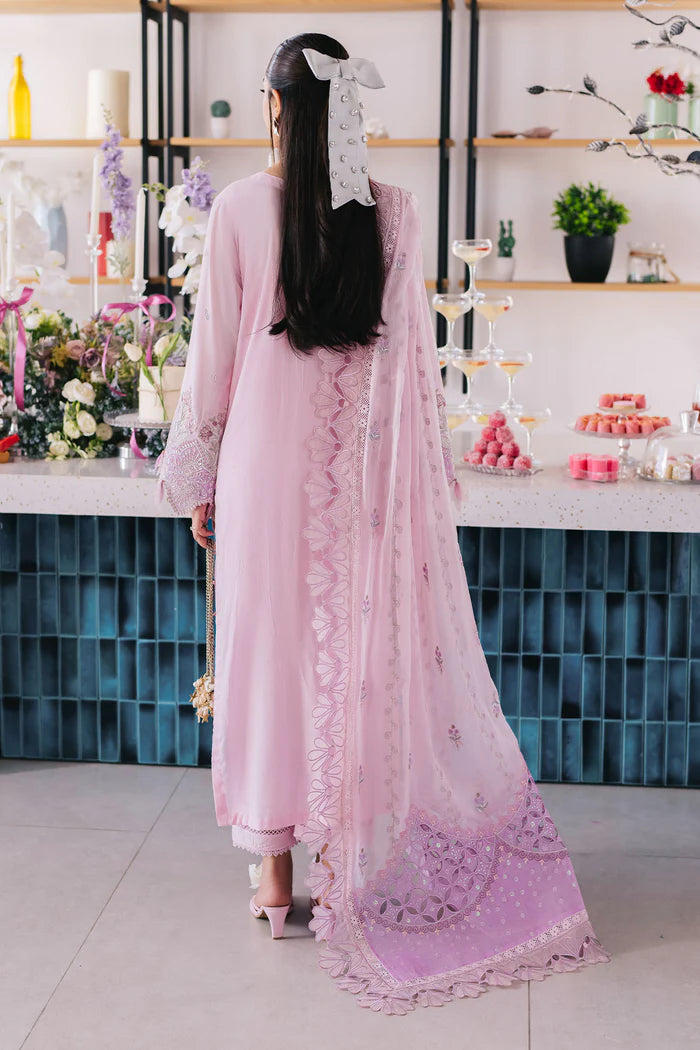 Nureh  Unstitched Eid Escape Luxury Lawn Collection Sparkle Pink NE-87