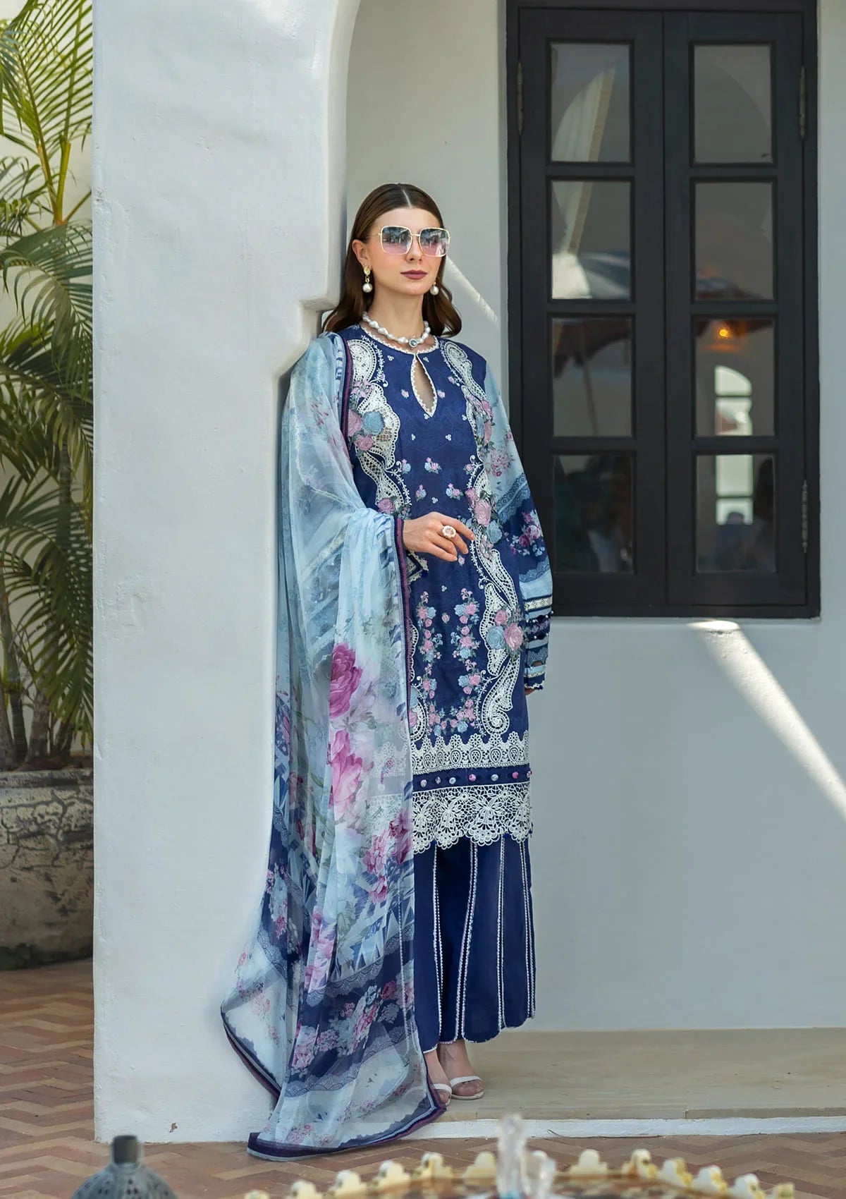 ELAF SIGNATURE COLLECTION 2025 ETS-06A LONDON BLUES - EMBROIDERED LAWN COLLECTION