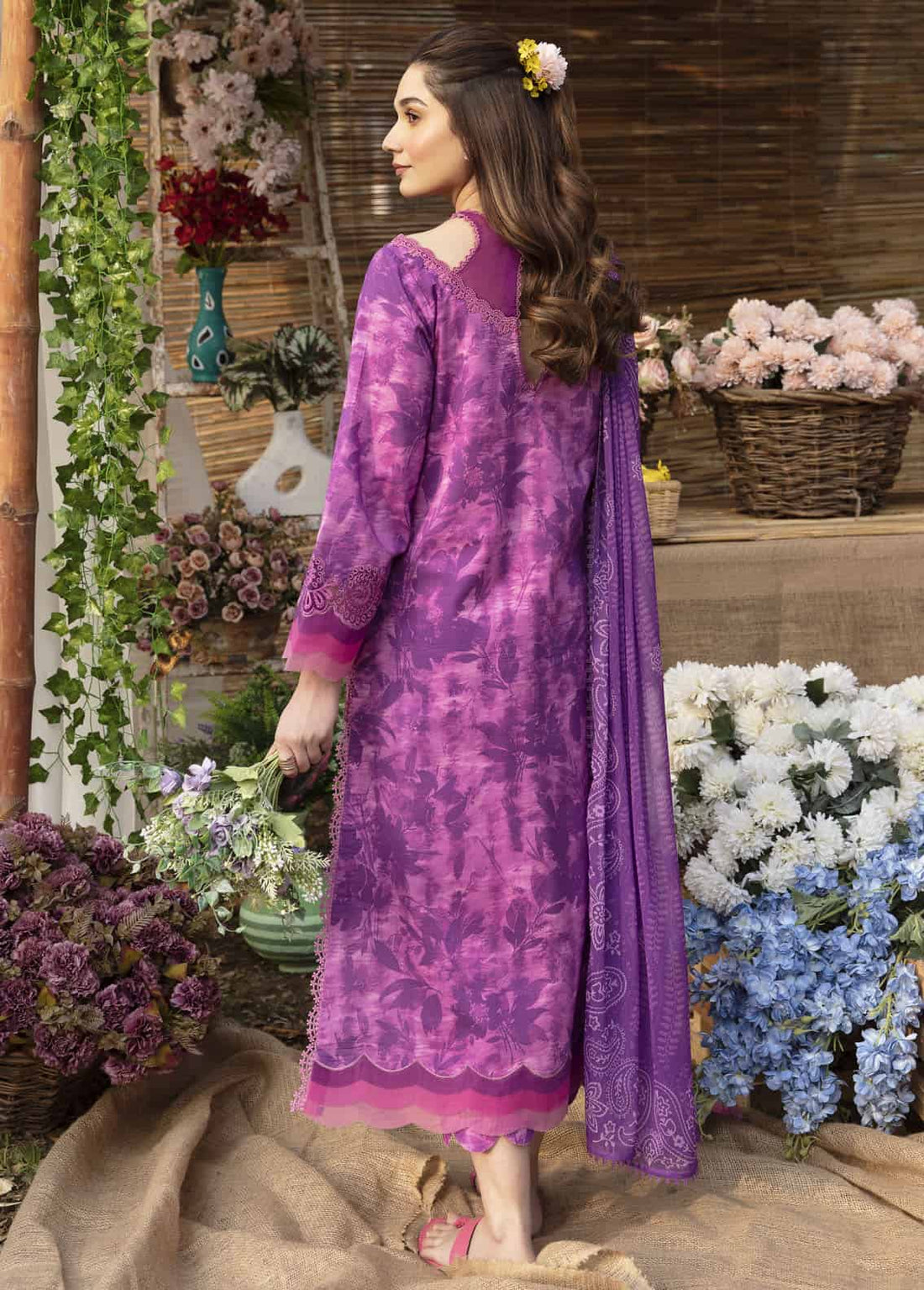 Ayzel Unstitched Summer Dream Lawn Collection  Fushsia