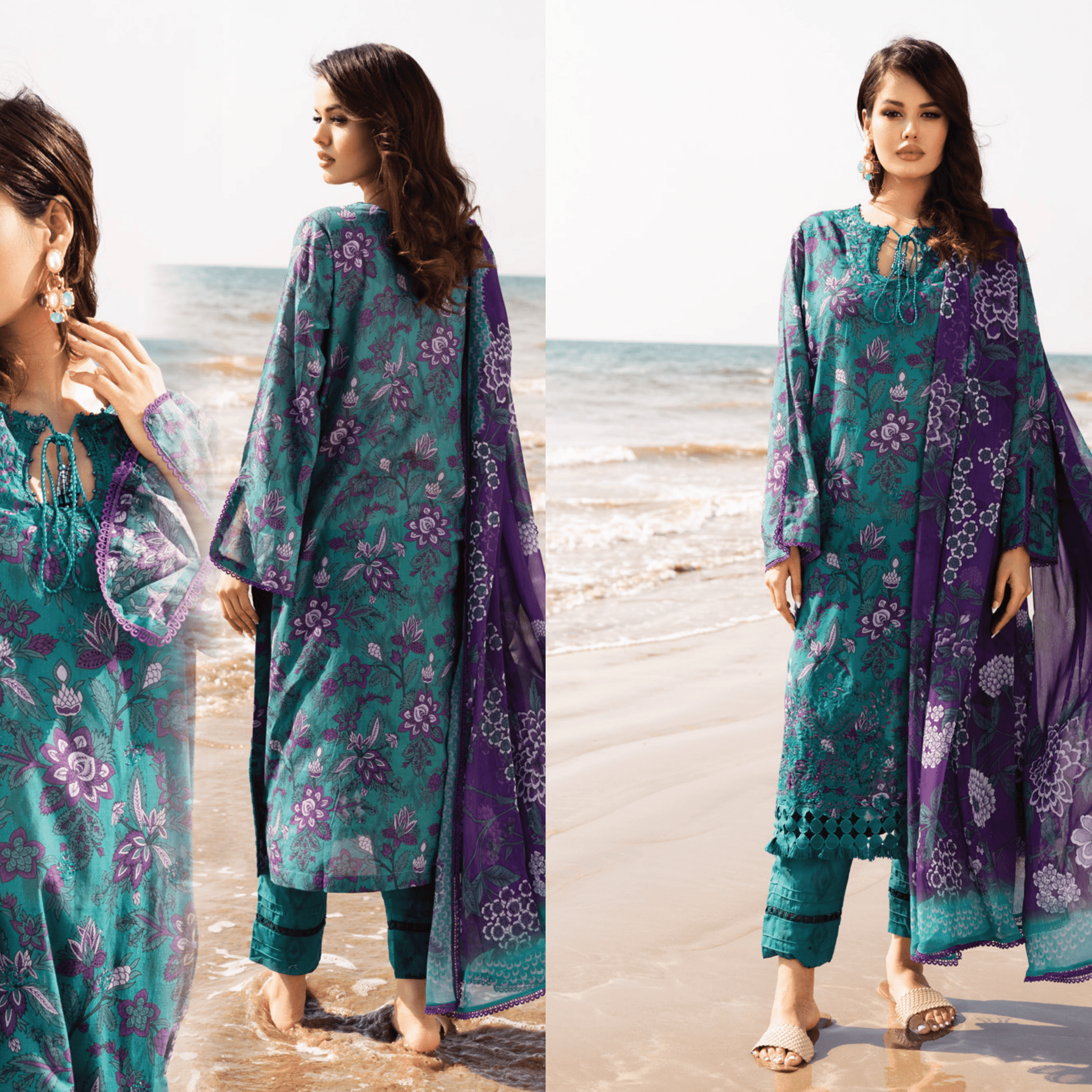 (Pre- Order) AAFREEN AF - 176 RIAZ ARTS EMBROIDERED LASER CUT LAWN WITH PRINTED CHIFFON DUPATTA