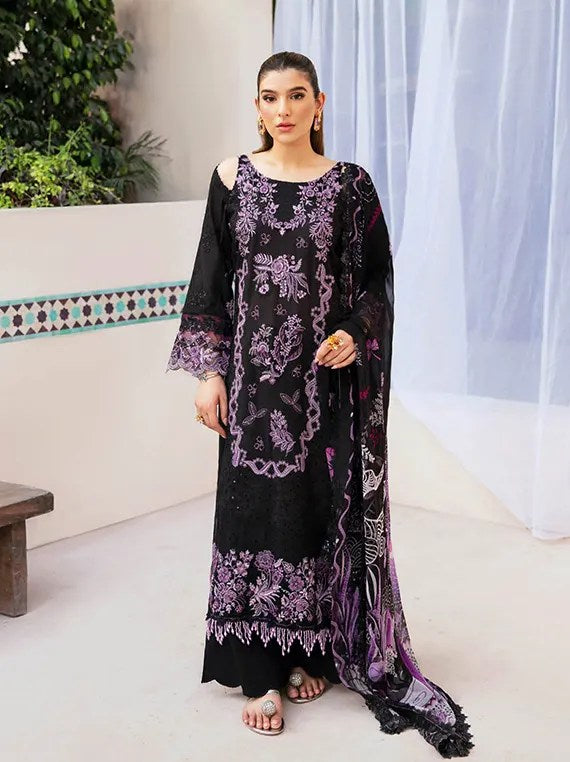 Z-1001 | 3Pc Unstitched Suit Embroidered Luxury Lawn Andaaz By Ramsha