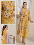 ZA Clothing Bariya Embroidered Semi Stitched Lawn- Sunlit Elegance 01