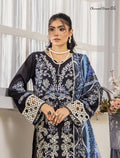 ZA Clothing Bariya Embroidered Semi Stitched Lawn- Charcoal Grace 05