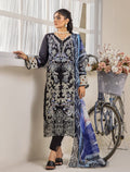 ZA Clothing Bariya Embroidered Semi Stitched Lawn- Charcoal Grace 05