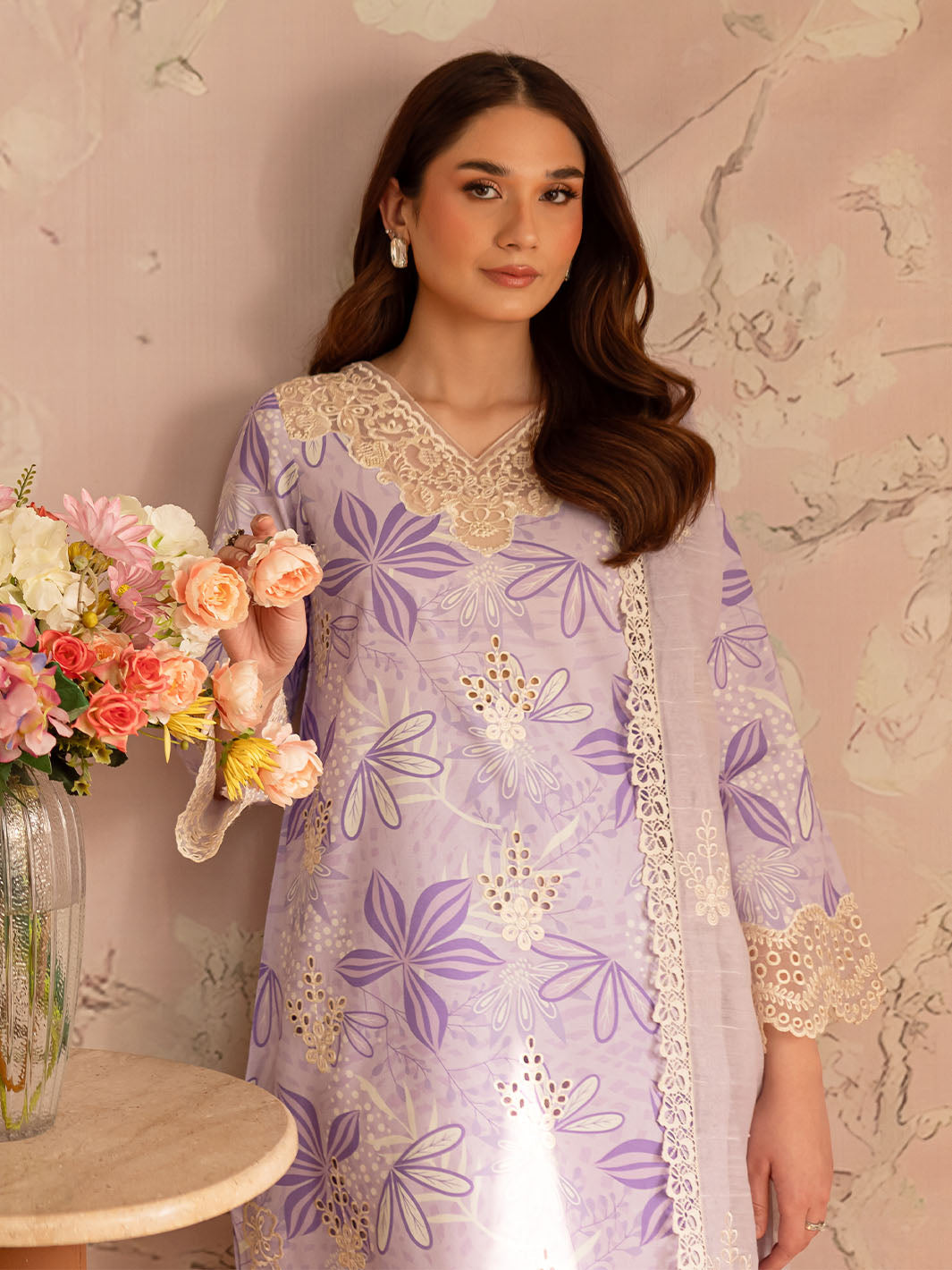 Mahnur Leila Printkari LP - 04 | 3 PC Lawn Periwinkle