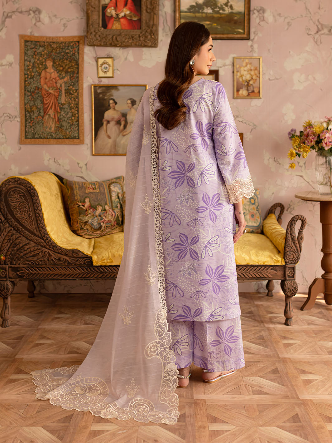 Mahnur Leila Printkari LP - 04 | 3 PC Lawn Periwinkle