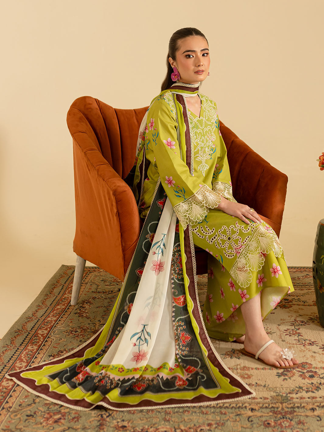 Mahnur Leila Printkari LP - 08 | 3 PC Lawn Mystique