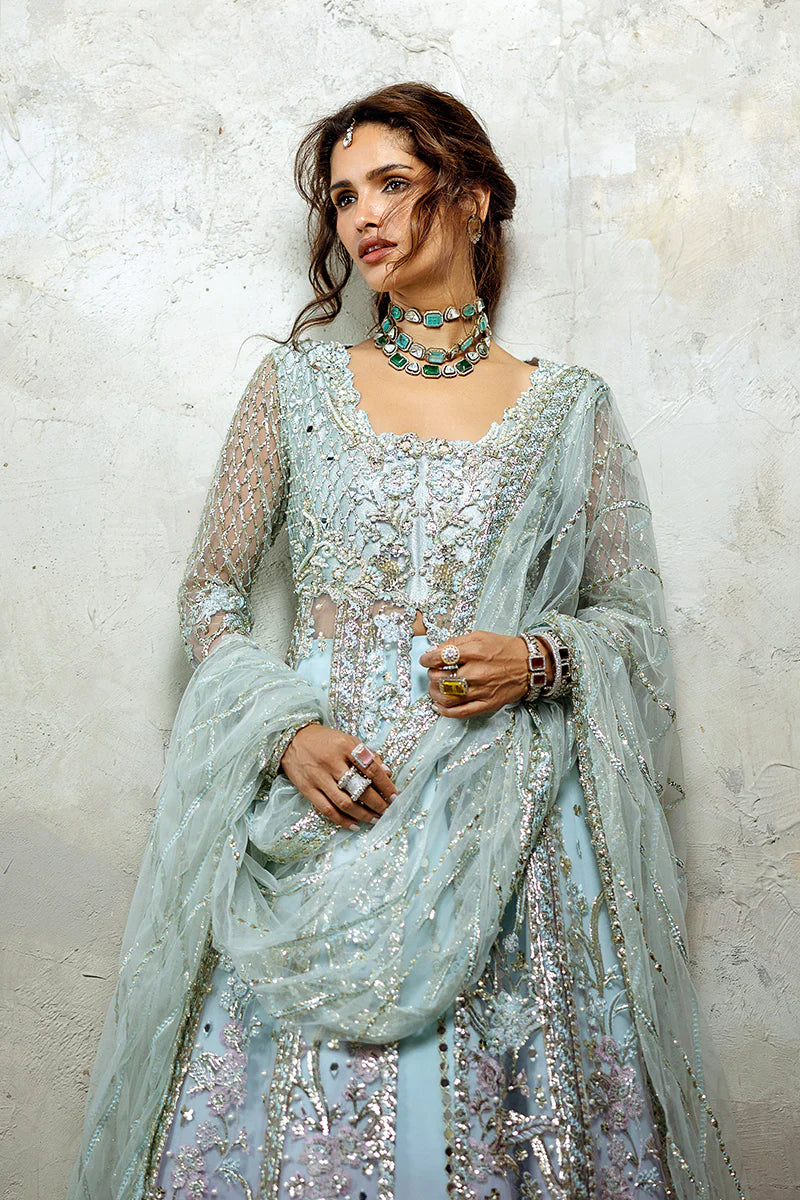 Mushq Unstitched Stardust Wedding Collection 24 Silver Screen MWD-08