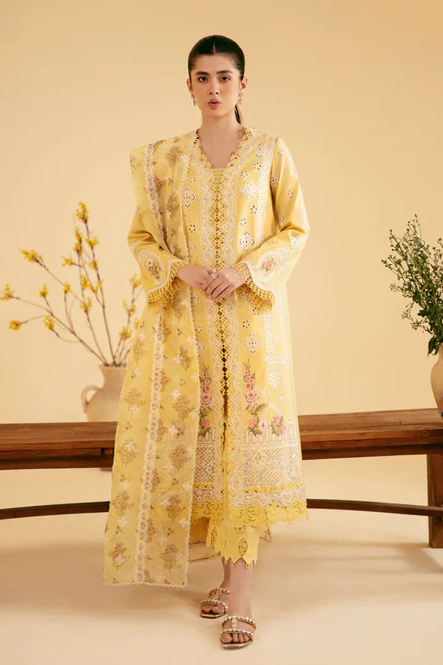 Qalamkar Unstiched  Qlinekari Chikankari Lawn SQ-12 ZHAIN