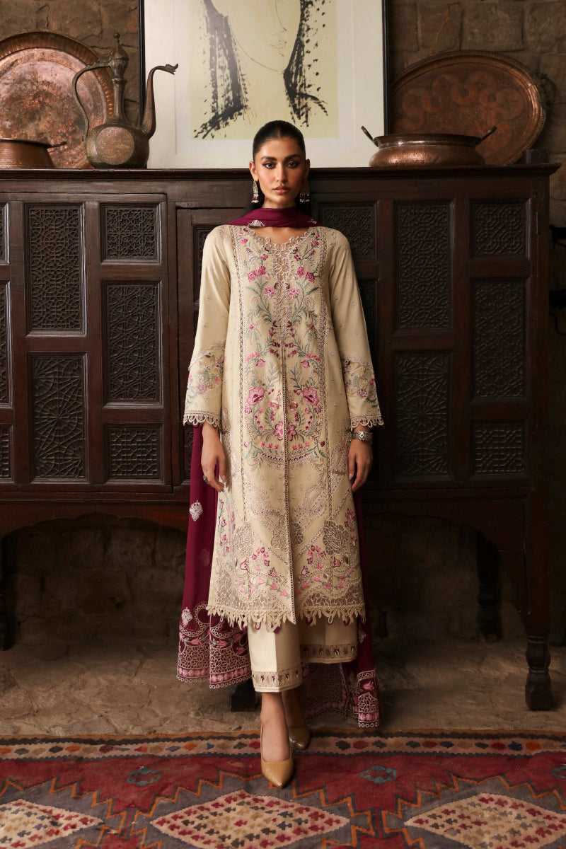 Qalamkar Unstitched Qlinekari Linen 2024 FAYE LM-01