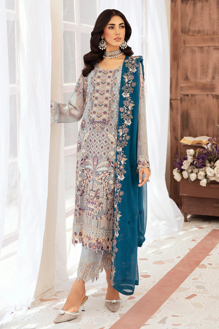 RAMSHA Unstitiched Chiffon Collection Vol 26 F2609