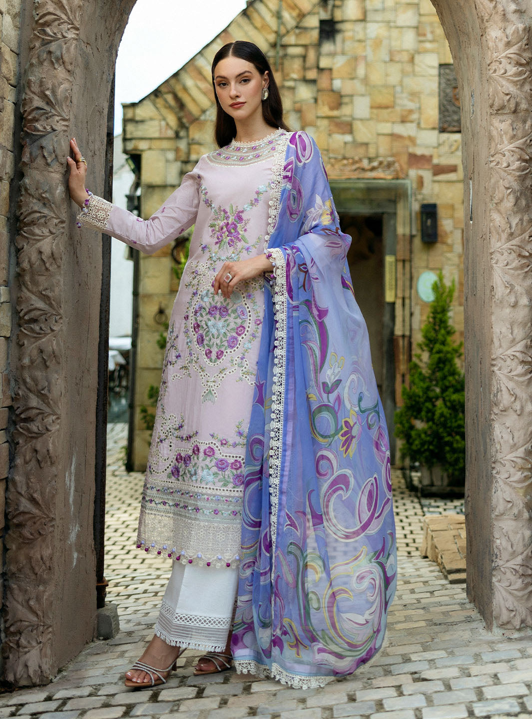 Roheenaz Flanerie Lawn'25 Eugenia-1A Unstitched Dyed Lawn