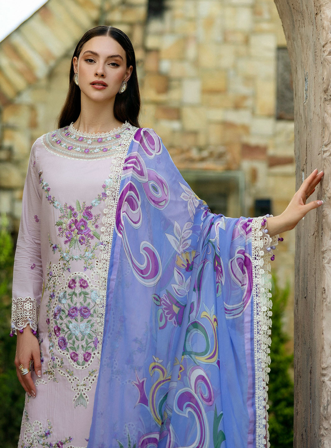 Roheenaz Flanerie Lawn'25 Eugenia-1A Unstitched Dyed Lawn