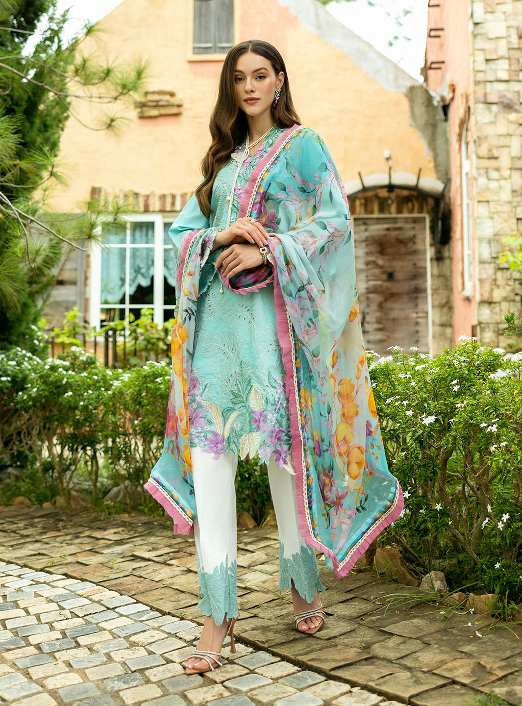 Roheenaz Flanerie Lawn'25 Helene-3B Unstitched Dyed Lawn