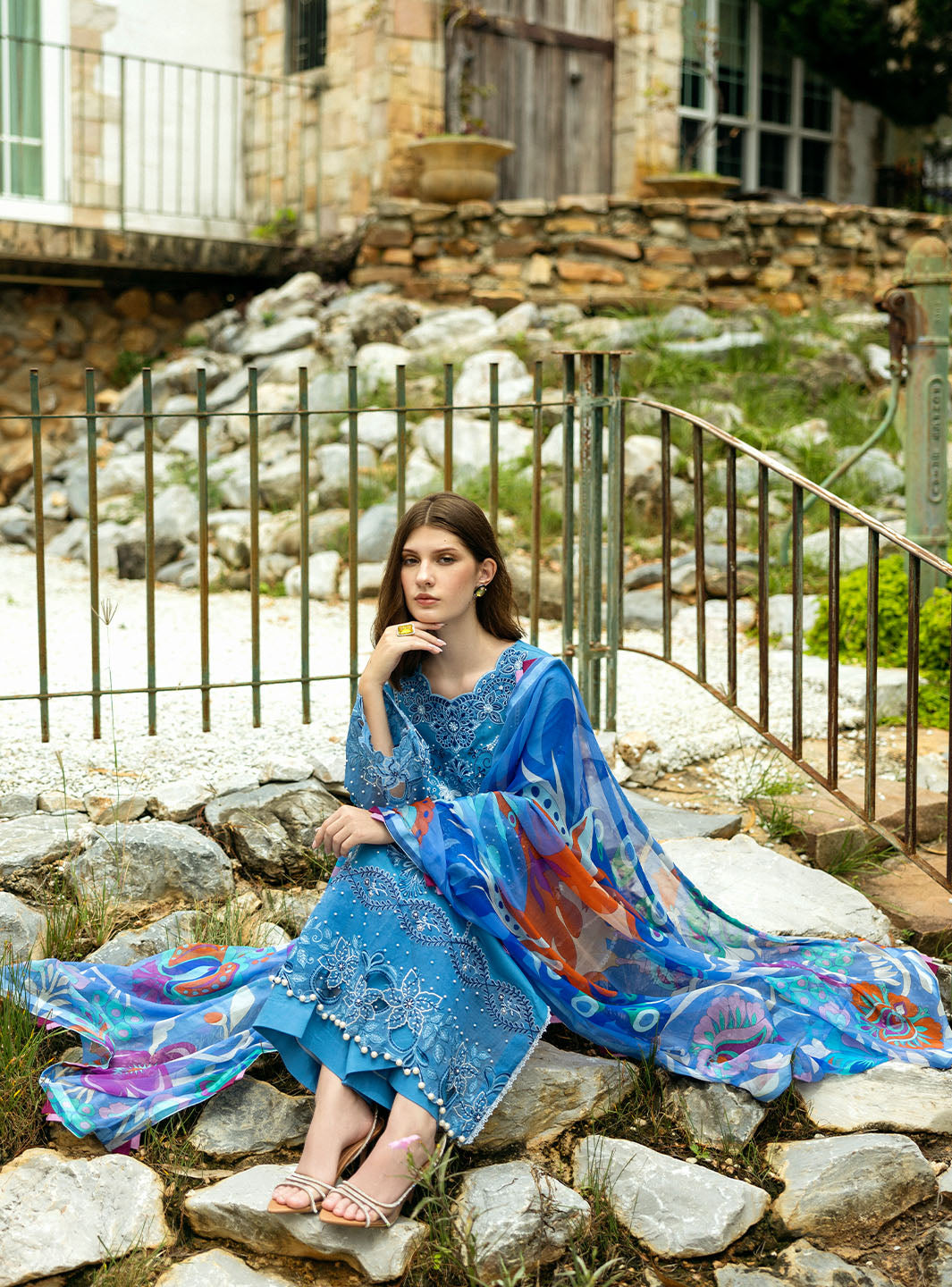 Roheenaz Flanerie Lawn'25 Noemi-6B Unstitched Dyed Lawn