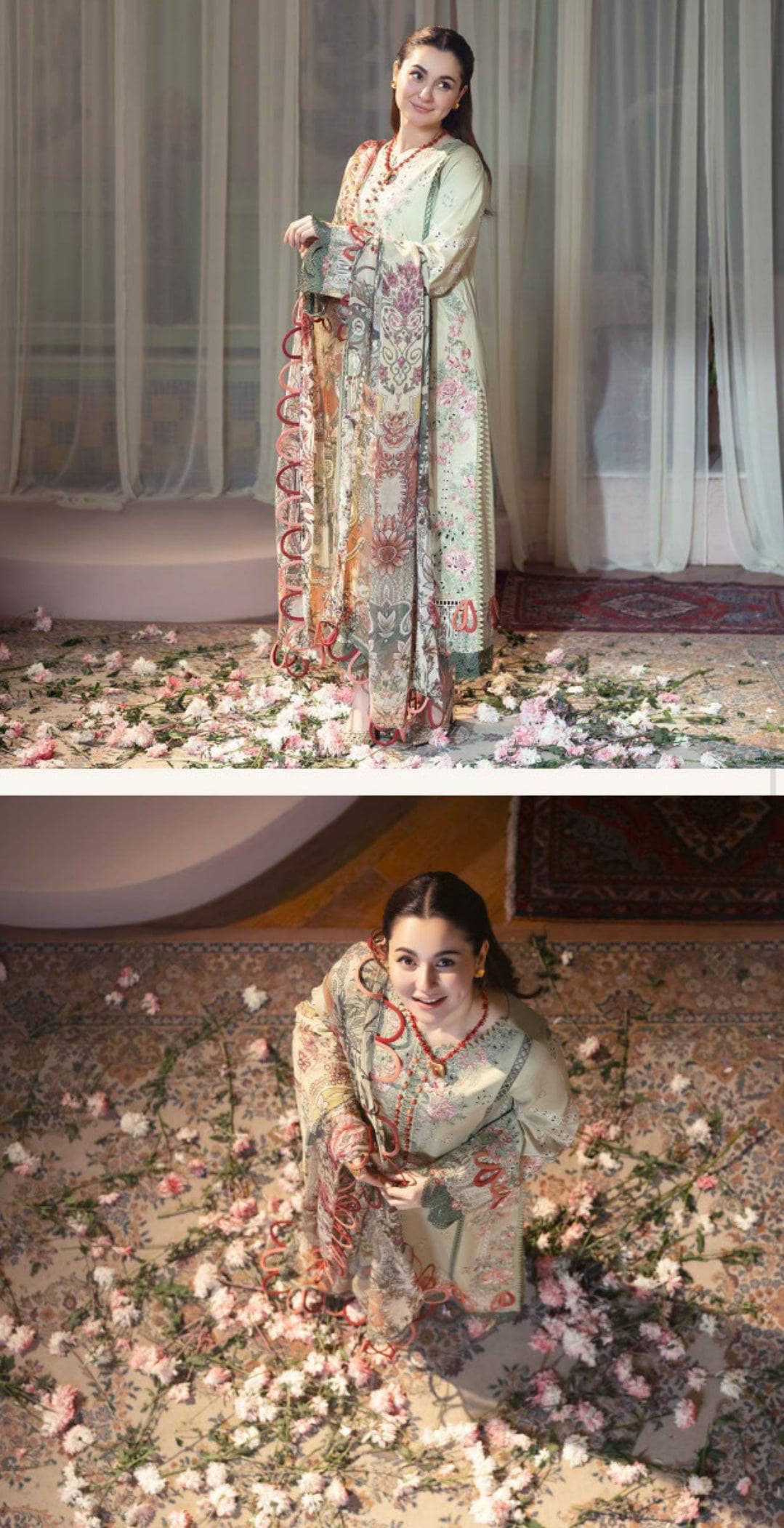 Jade x Hania Amir Ombre SS 25 Intezar Premium Lawn Off White