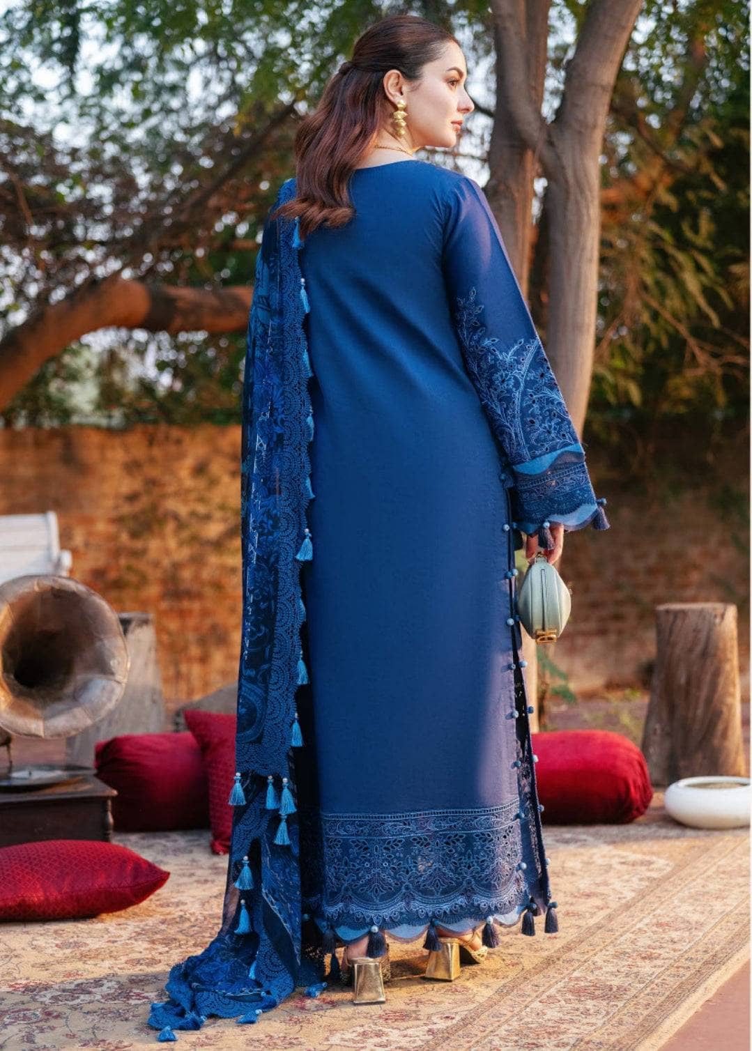 Jade x Hania Amir Ombre SS 25 Intezar Premium Lawn Blue