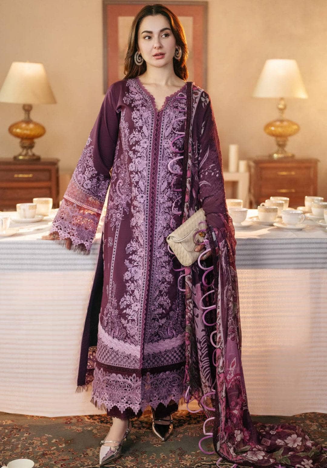 Jade x Hania Amir Ombre SS 25 Intezar Premium Lawn Purple